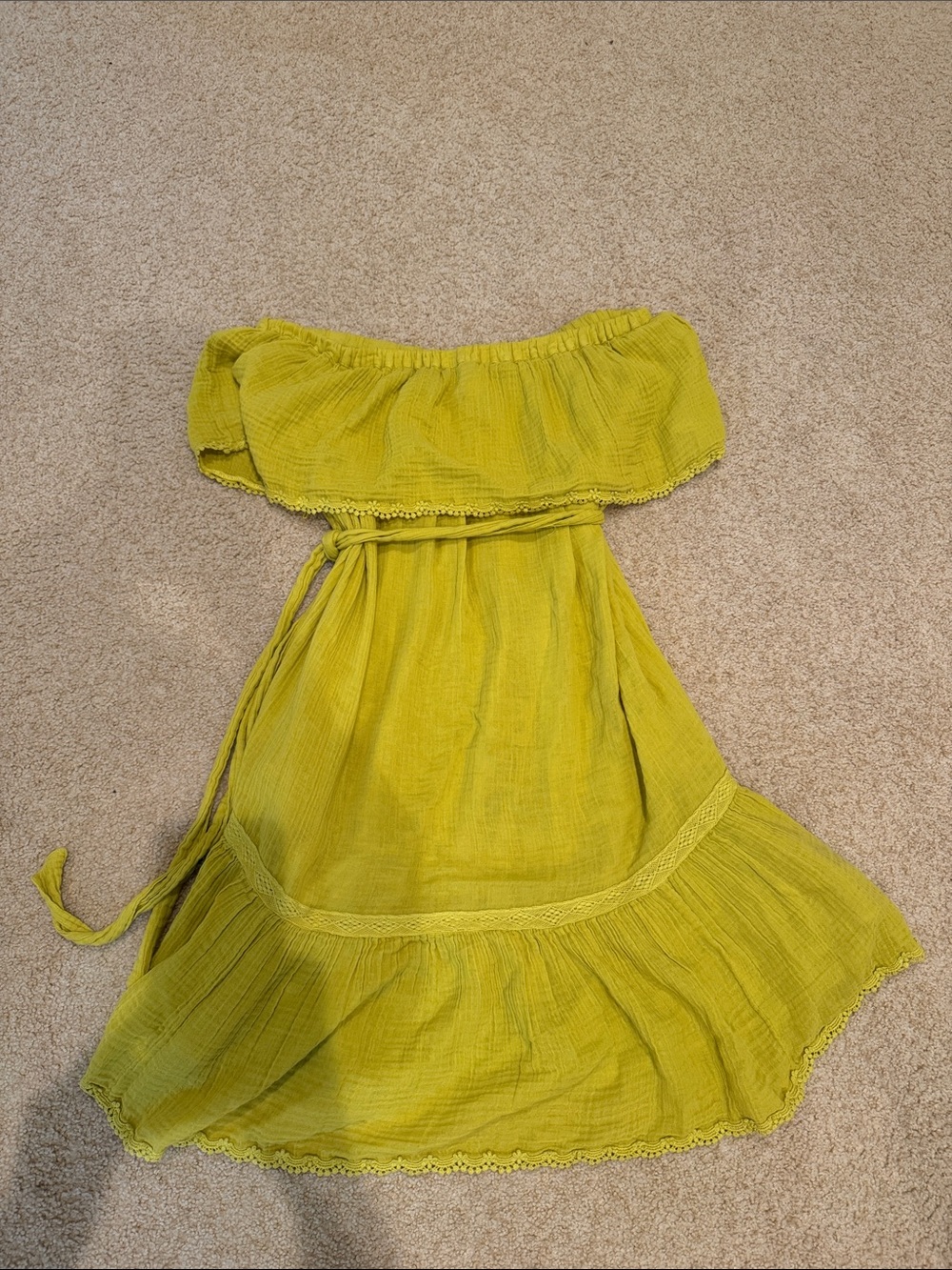 Free People Lime Green strapless Summer Dress